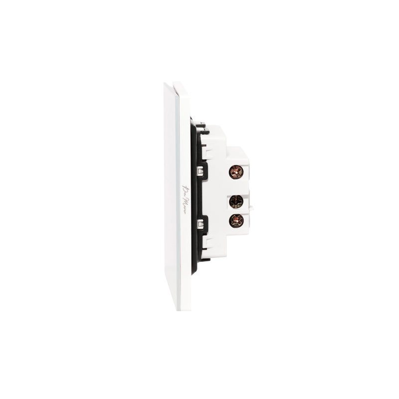Donmarco 2 Gang 2 Way Switch – Ultra Thin Glass, Sleek Dual Control Light Switch (Matt White), modern durable sleek, light switch wall switch electric switches - Image 3