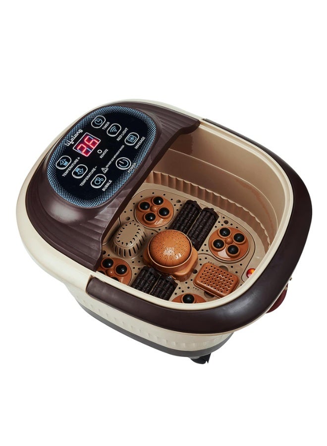 Lifelong LLM279 Corded Electric Foot Spa and Massager with Automatic Rollers, Digital Panel, Bubble Bath & Water Heating Technology for Pedicure, Pain relief & Foot Care (1 Year Warranty) Brown - Image 1