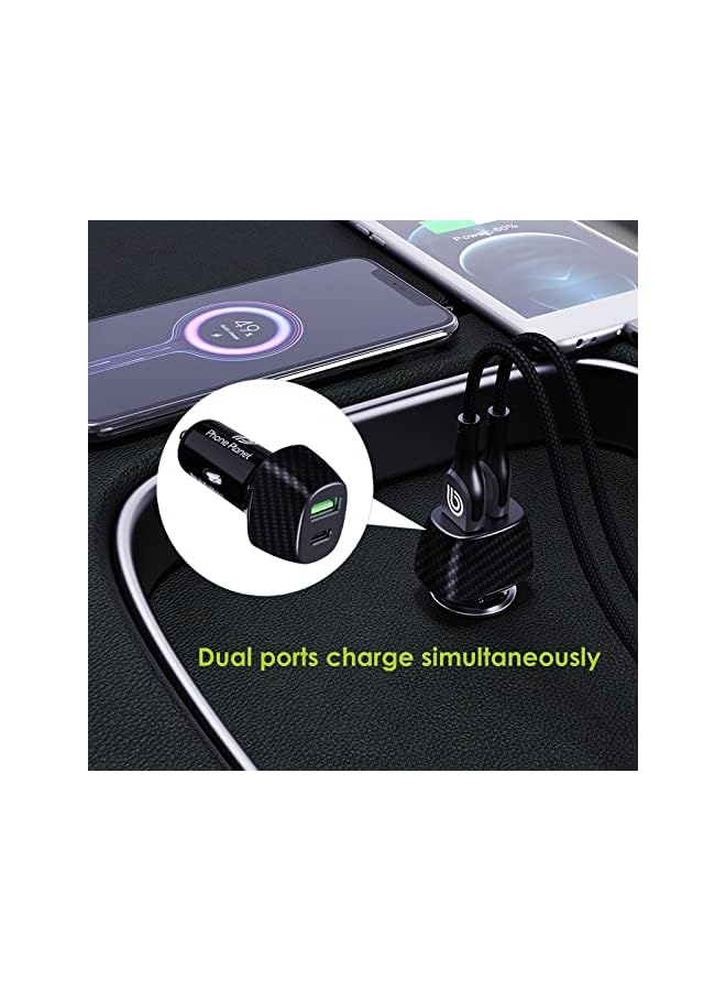 Phone Planet C Car Charger, Phone Planet 38W Fast USB Car Charger Plug with PD&QC 3.0 Dual Port Compatible with iPhone 14/14 Plus/14 Pro/14 Pro Max/13/12,Pixel 7,Galaxy S23 Ultra,Galaxy Z flip 4/Z fold 4,iPad - Image 5