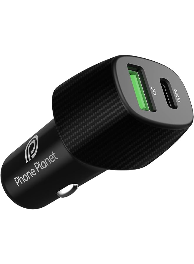 Phone Planet C Car Charger, Phone Planet 38W Fast USB Car Charger Plug with PD&QC 3.0 Dual Port Compatible with iPhone 14/14 Plus/14 Pro/14 Pro Max/13/12,Pixel 7,Galaxy S23 Ultra,Galaxy Z flip 4/Z fold 4,iPad - Image 1