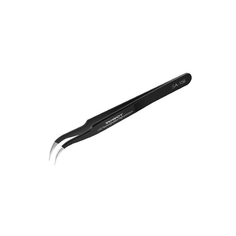 TOWOT Precision Tweezers Upgraded AntiStatic Stainless Steel for Electronics Craft Soldering and Experimental Work Jewelry Making Curved Tweezers
