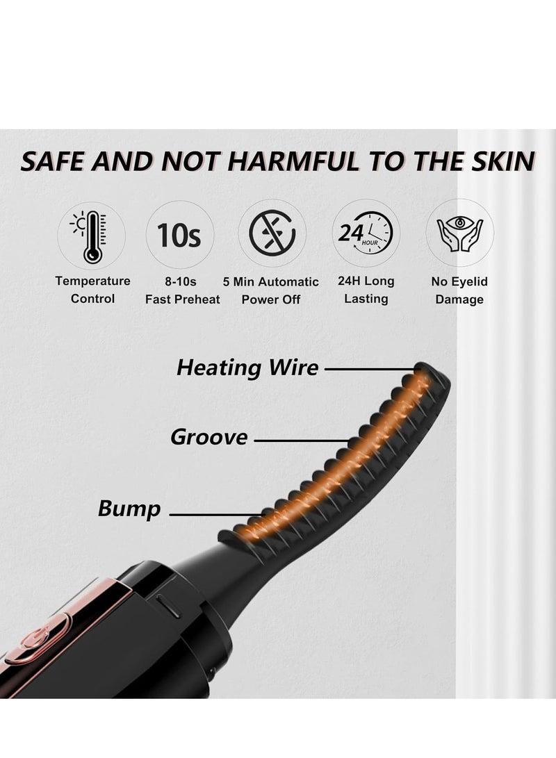 SYOSI Heated Eyelash Curlers, Rechargeable Electric Curler Eye lash Lash Lift-4 Temperature Mode-Type C Charge, Natural Curling 24H Long Lasting - Image 2