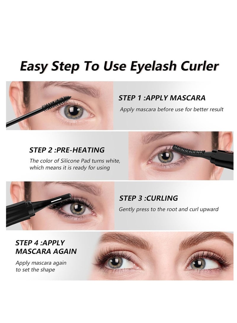 SYOSI Heated Eyelash Curlers, Rechargeable Electric Curler Eye lash Lash Lift-4 Temperature Mode-Type C Charge, Natural Curling 24H Long Lasting - Image 4
