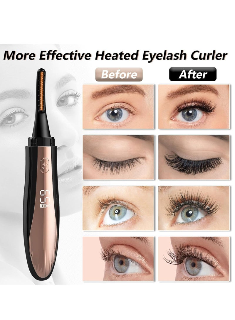 SYOSI Heated Eyelash Curlers, Rechargeable Electric Curler Eye lash Lash Lift-4 Temperature Mode-Type C Charge, Natural Curling 24H Long Lasting - Image 3