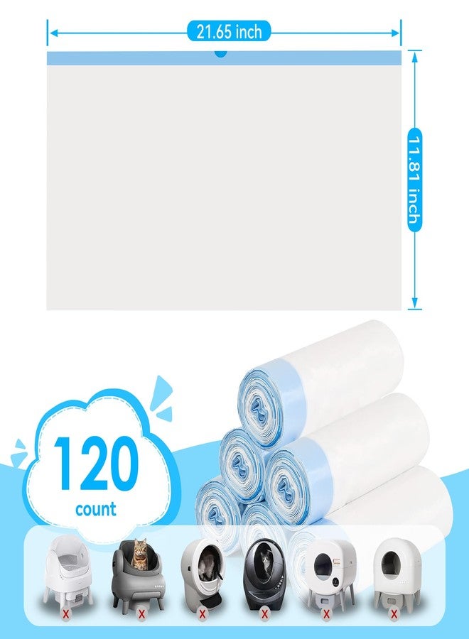 LoopTime Cat Litter Bags 120 Count, 21.65"x11.8" Drawstring Close Litter Box Liners for Automatic Litter Box,Thick Cat Poop Bags,Easy to Clean,Heavy Duty Robot Bag for Self-Cleaning Box - Image 4