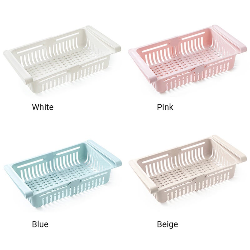 0.43 Inch Retractable Fridge Organizer Pull Out Drawer Clip On Under Shelf Basket Multicolour 20*8*16cm - Image 3