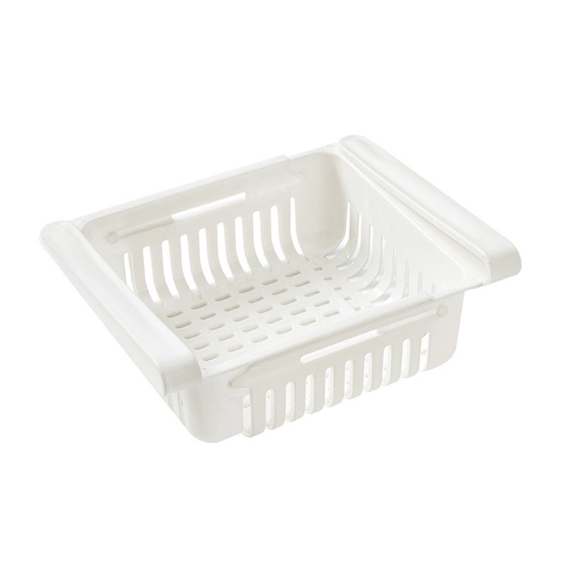 0.43 Inch Retractable Fridge Organizer Pull Out Drawer Clip On Under Shelf Basket Multicolour 20*8*16cm - Image 1