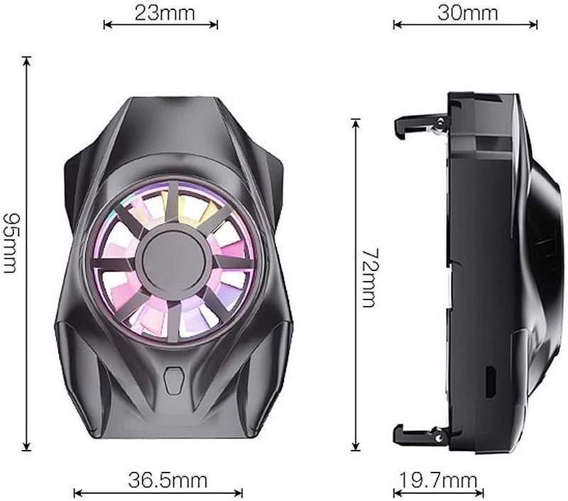 Mobile Phone Radiator Gaming Universal Colorful Dazzling Powered Cooling Fan for,Android Smartphones - Image 2