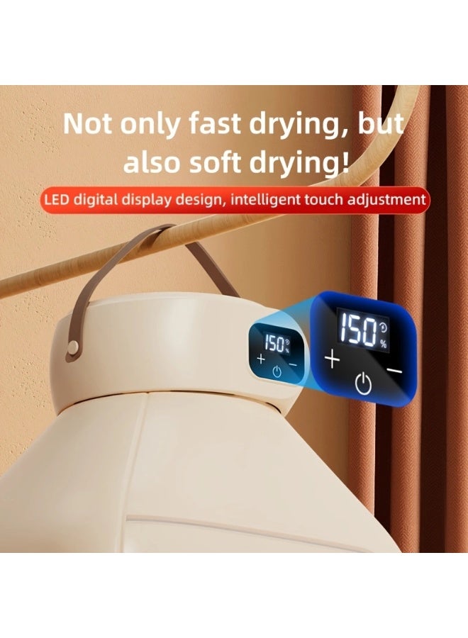 senbowe Portable Foldable Dryer With Foldable Drying Bag, 6-Level Intelligent Timer, Led Digital Display Screen, Large-Sized Clothes Cover, Family Dormitory Travel Quick Dryer - Image 3