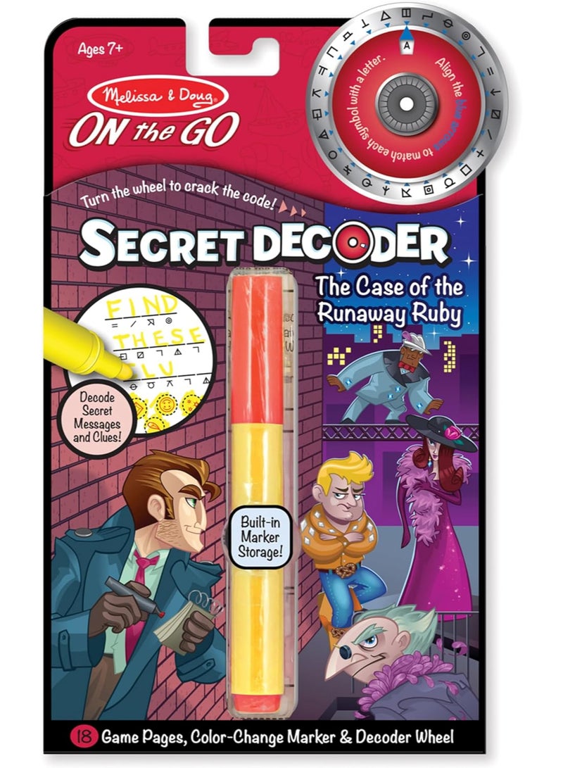 Melissa & Doug Secret Decoder Activity Book – Magic-Reveal Coloring, Decoder Wheel & Marker – Ages 7+ - Image 1