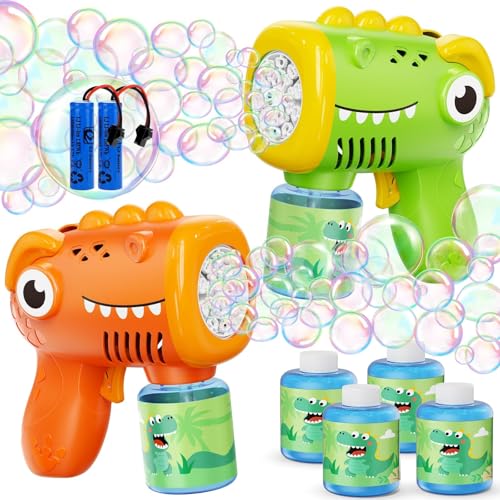 Yunaking Boys Toys for 38 Year Old 2 Pack Bubble Gun Machine Rechargeable Kids Toys Birthday Gifts for 3 4 5 6 7 8 Years Old Boy Girls Toddlers Ages 35 Valentines Easter Outdoor - Image 1