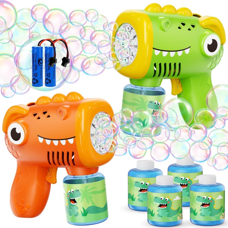 Yunaking Boys Toys for 38 Year Old 2 Pack Bubble Gun Machine Rechargeable Kids Toys Birthday Gifts for 3 4 5 6 7 8 Years Old Boy Girls Toddlers Ages 35 Valentines Easter Outdoor - Image 3