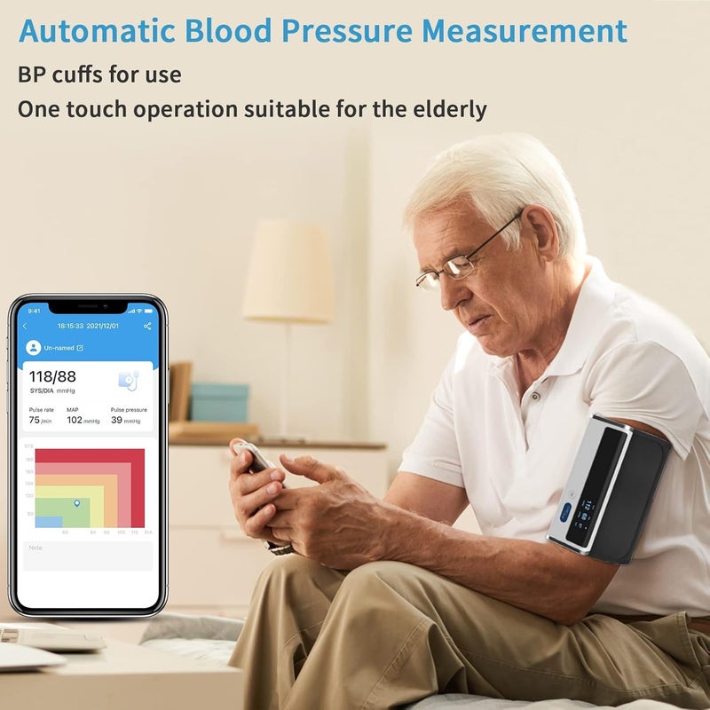 VIATOM Armfit Upper Arm Blood Pressure Machines for Home Use Bluetooth, Digital Automatic Blood Pressure Monitor with Large Cuff, Portable Wireless Cuff On The Go with Apple & Android APP Apple Health - Image 3