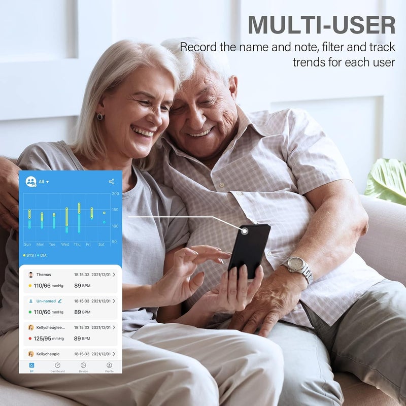 VIATOM Armfit Upper Arm Blood Pressure Machines for Home Use Bluetooth, Digital Automatic Blood Pressure Monitor with Large Cuff, Portable Wireless Cuff On The Go with Apple & Android APP Apple Health - Image 4