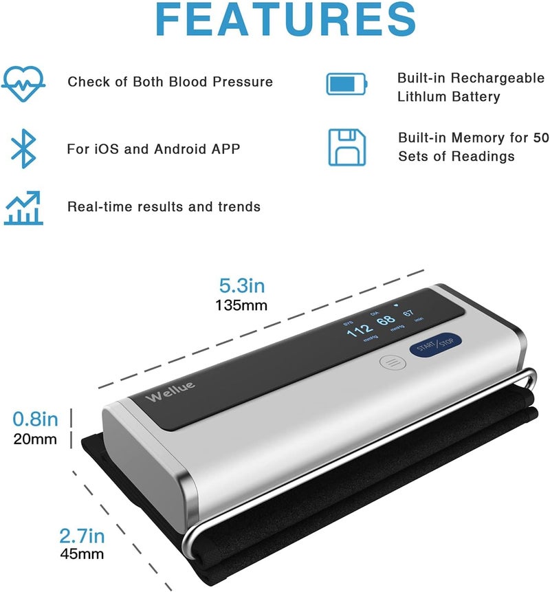 VIATOM Armfit Upper Arm Blood Pressure Machines for Home Use Bluetooth, Digital Automatic Blood Pressure Monitor with Large Cuff, Portable Wireless Cuff On The Go with Apple & Android APP Apple Health - Image 2