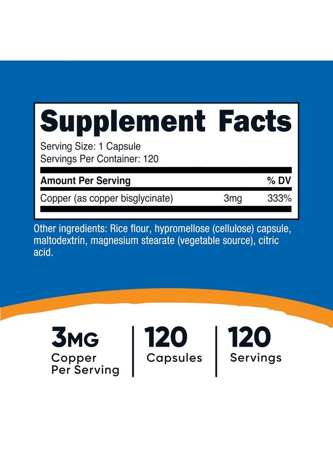 Nutricost Copper Glycinate Capsules (120 Capsules, 3MG Copper per Serving) - Non GMO, Vegan - Image 2