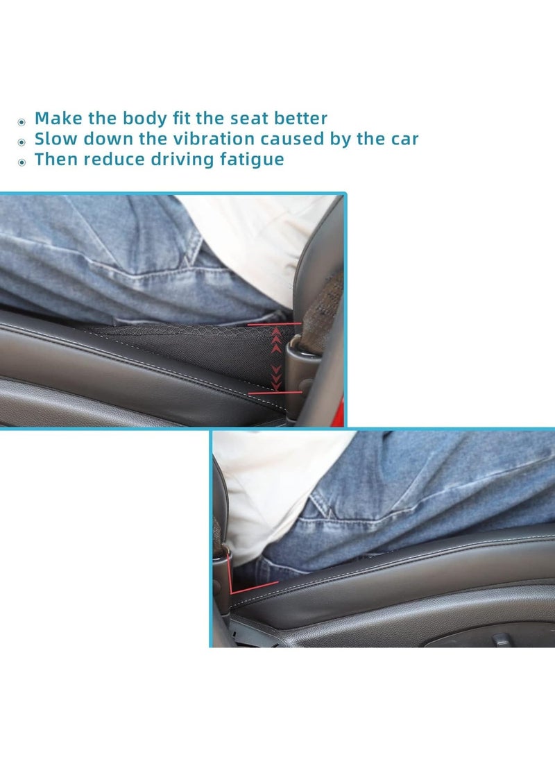 وسادة مقعد السيارة للقيادة - رغوة الذاكرة المريحة لمقعد السائق - دعم الظهر، تخفيف الألم - للسفر بالسيارة، الرحلات الطويلة (أسود) - Image 5