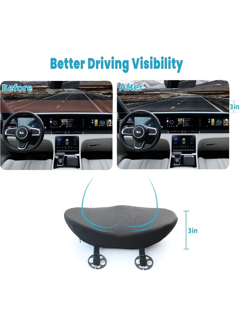 وسادة مقعد السيارة للقيادة - رغوة الذاكرة المريحة لمقعد السائق - دعم الظهر، تخفيف الألم - للسفر بالسيارة، الرحلات الطويلة (أسود) - Image 3