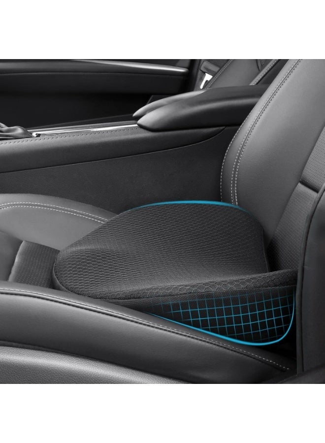 وسادة مقعد السيارة للقيادة - رغوة الذاكرة المريحة لمقعد السائق - دعم الظهر، تخفيف الألم - للسفر بالسيارة، الرحلات الطويلة (أسود) - Image 1