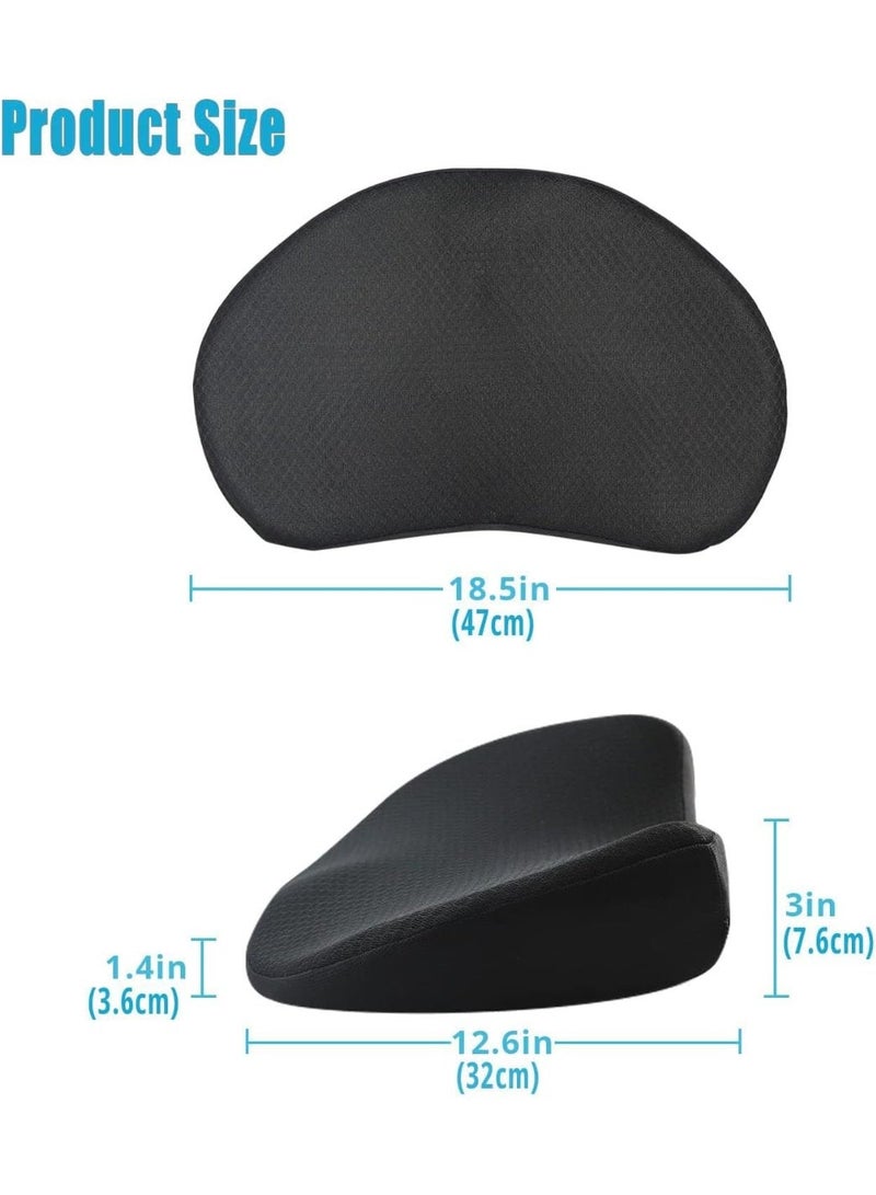 وسادة مقعد السيارة للقيادة - رغوة الذاكرة المريحة لمقعد السائق - دعم الظهر، تخفيف الألم - للسفر بالسيارة، الرحلات الطويلة (أسود) - Image 2