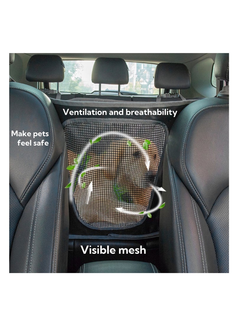 نوفولان أغطية مقاعد السيارة للكلاب للمقعد الخلفي، أغطية مقاومة للماء للحيوانات الأليفة للسيارة، نسيج مقاوم للماء مع خياطة شديدة التحمل، شبكة قابلة للتهوية، أحزمة قابلة للتعديل لأحجام مختلفة من السيارات (رمادي) - Image 4