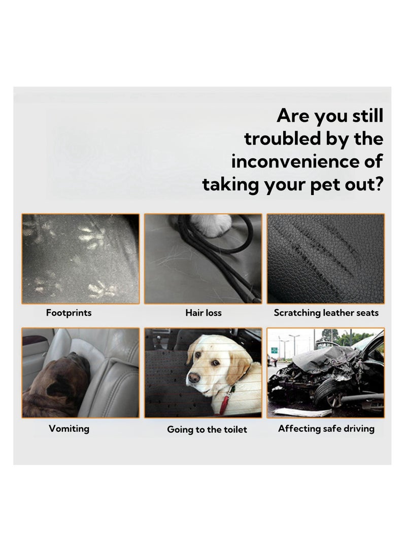 نوفولان أغطية مقاعد السيارة للكلاب للمقعد الخلفي، أغطية مقاومة للماء للحيوانات الأليفة للسيارة، نسيج مقاوم للماء مع خياطة شديدة التحمل، شبكة قابلة للتهوية، أحزمة قابلة للتعديل لأحجام مختلفة من السيارات (رمادي) - Image 2