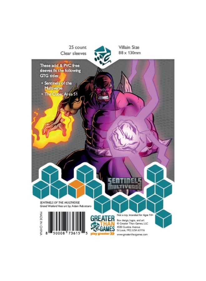 Greater Than Games: Card Sleeves: Large Size - 88x130 mm, 25 Sleeves, Clear, Acid Free & PVC Free, Card Game Protective Accessory - Image 1