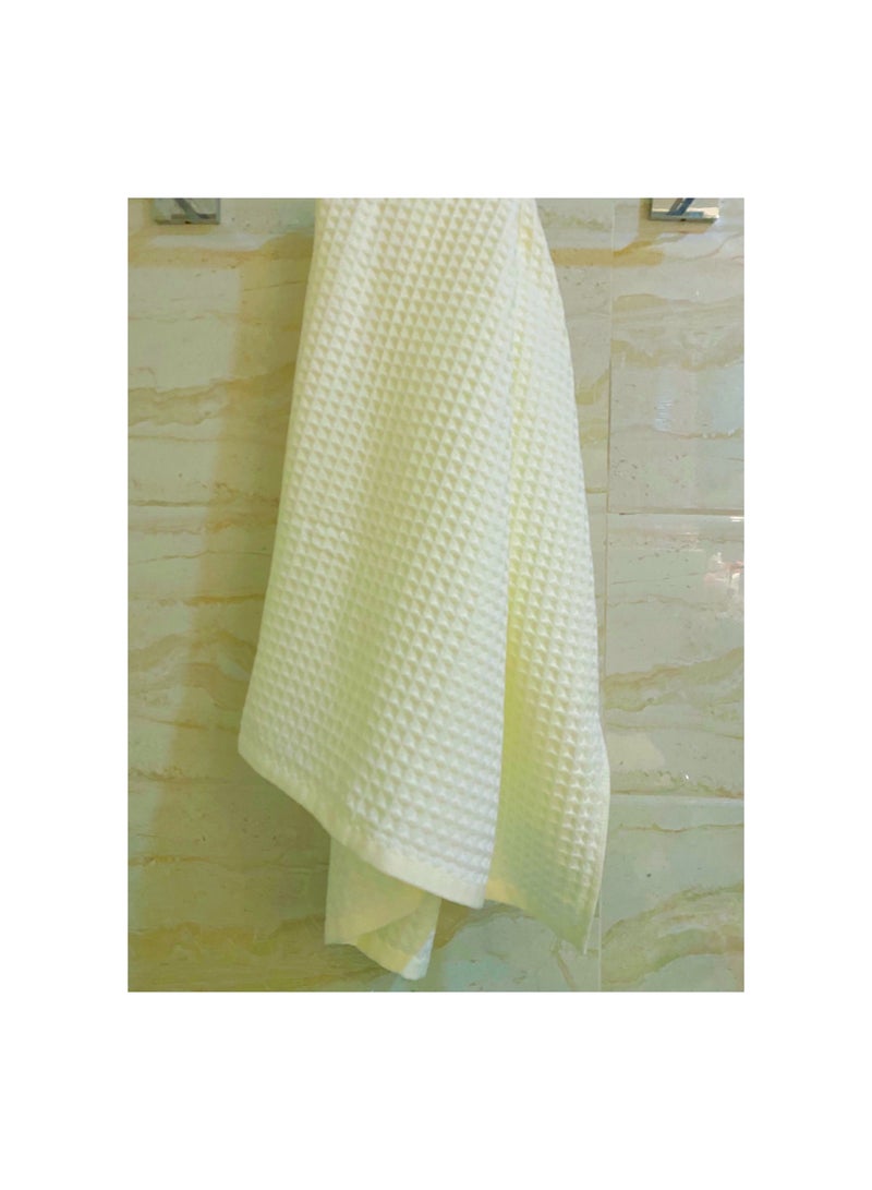 100% cotton waffle Japanese style bath towel (70 * 140cm), high water absorption, quick drying, soft, hotel quality bathroom towel and SPA (beige, bath towel 2 piece)  - Image 4