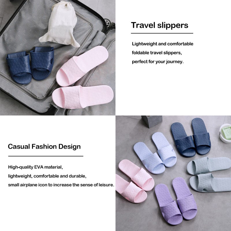 Anmerl Travel Slippers for Women & Men - Portable Foldable Slides with Storage Bag, Non-Slip Quick-Dry Comfort Shower Shoes for & Indoor/Outdoor, Hotel, Spa, Gym, Beach - Image 3