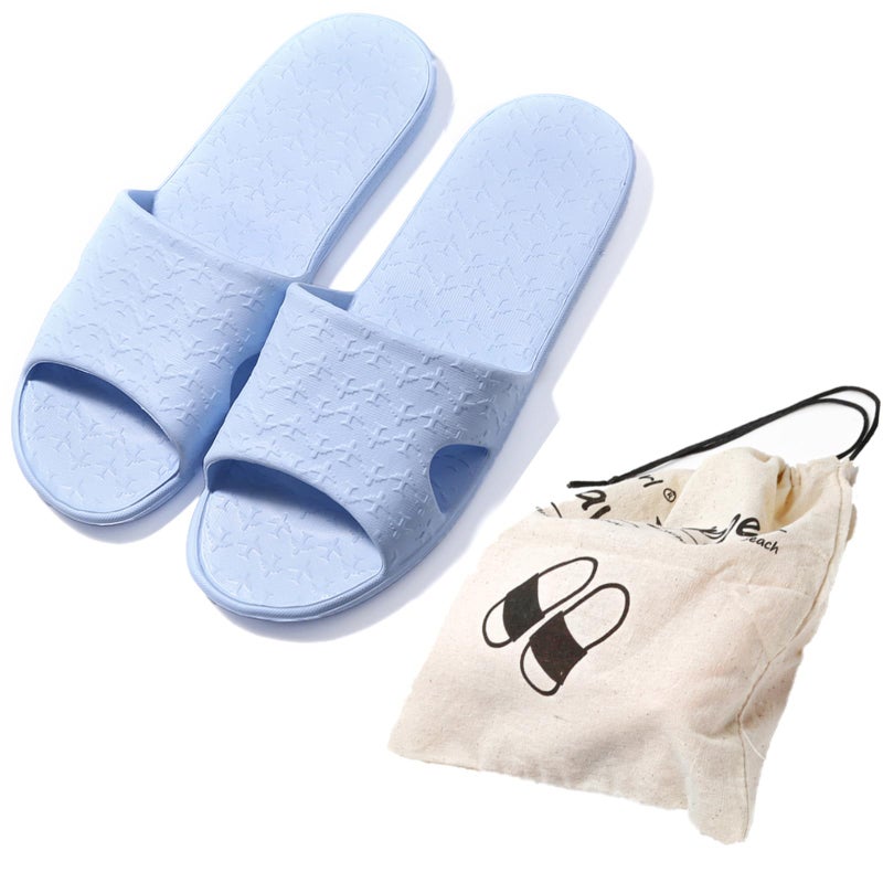 Anmerl Travel Slippers for Women & Men - Portable Foldable Slides with Storage Bag, Non-Slip Quick-Dry Comfort Shower Shoes for & Indoor/Outdoor, Hotel, Spa, Gym, Beach - Image 1