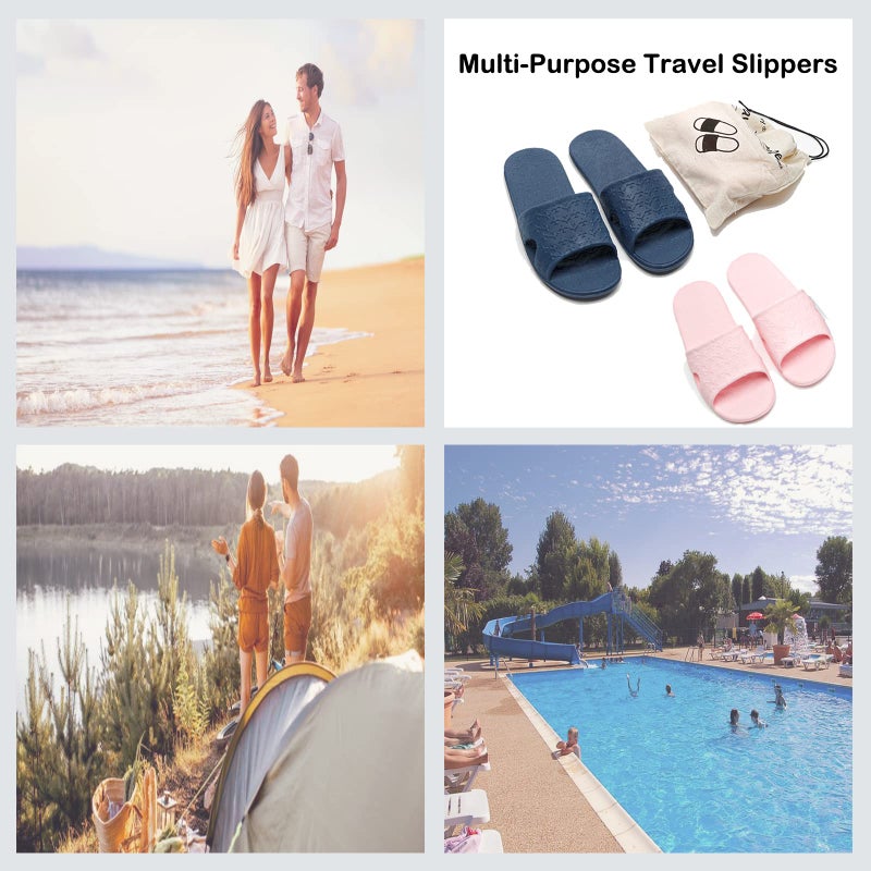 Anmerl Travel Slippers for Women & Men - Portable Foldable Slides with Storage Bag, Non-Slip Quick-Dry Comfort Shower Shoes for & Indoor/Outdoor, Hotel, Spa, Gym, Beach - Image 2