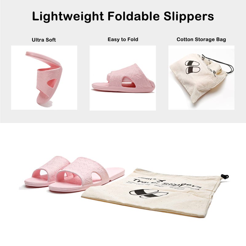 Anmerl Travel Slippers for Women & Men - Portable Foldable Slides with Storage Bag, Non-Slip Quick-Dry Comfort Shower Shoes for & Indoor/Outdoor, Hotel, Spa, Gym, Beach - Image 4