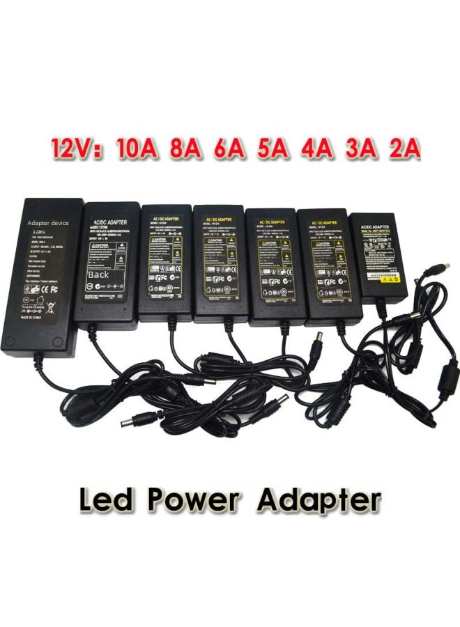 12v1a 2a 3a 5a 6a 8a 10a Led Strip Power Supply Adapter Surveillance Power-Color:12V10A-Length:US Gauge - Image 1