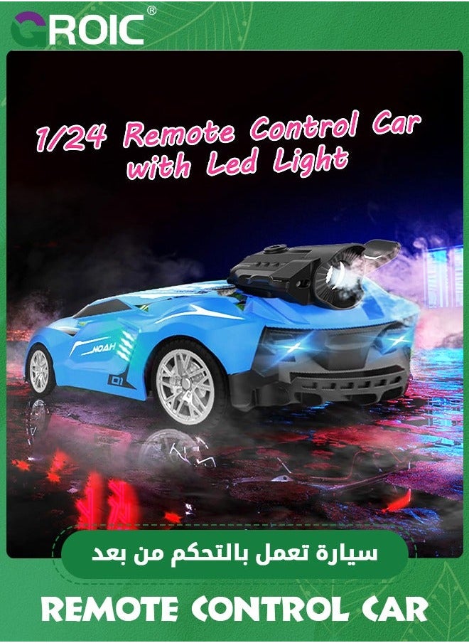 GROIC Remote Control Car,High Speed RC Car 1/24 Scale Race Supercar Vehicle with Spray Steam,LED Light,RC Racing  - Image 3
