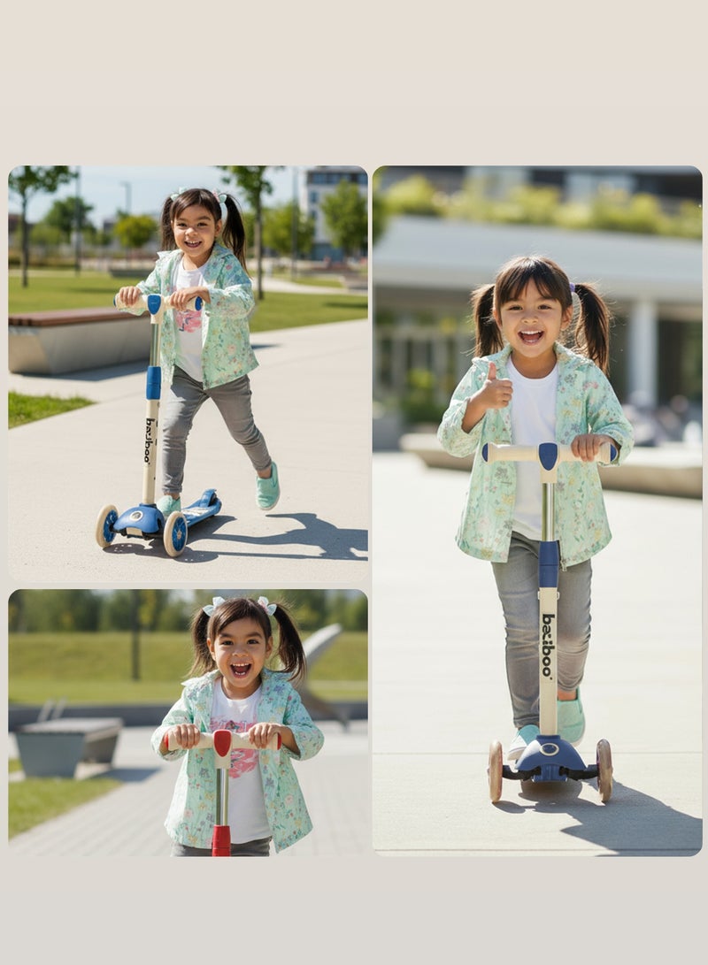 BAYBEE Skaterz Kick Scooter for Kids | 3 Wheel Kids Scooter with 3 Height Adjustable, LED Lights & Music | Skate Scooter Upto 50Kgs Weight Capacity | Runner Scooters for Kid 3 to 10 Years Blue - Image 2