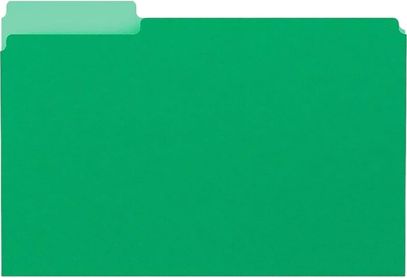 Staples File Folders, 1/3-Cut Tab, Assorted Position, Letter Size, Perfect for Home, Office, Classroom, 100-Pack, Green - Image 5