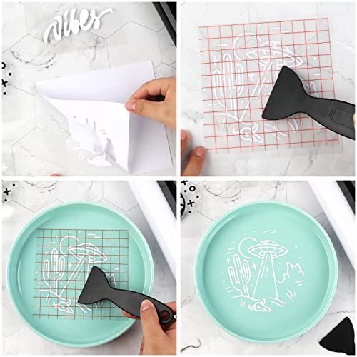 HTVRONT Permanent Vinyl Roll, 2 Rolls 12" x 14FT Black & White Adhesive Vinyl Compatible with Cricut Cutting Machine, Silhouette Easy to Weed & Transfer - Image 5