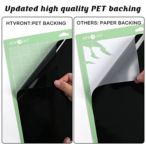 HTVRONT Permanent Vinyl Roll, 2 Rolls 12" x 14FT Black & White Adhesive Vinyl Compatible with Cricut Cutting Machine, Silhouette Easy to Weed & Transfer - Image 2