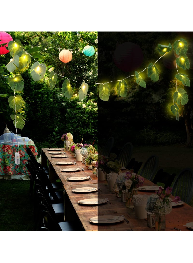 Excefore أضواء خيطية على شكل أوراق، 9.84 قدم أضواء LED بخيوط مع 20 ضوء LED معلق لتزيين غرفة النوم، مصباح خيط زخرفي بموضوع أوراق مونستيرا الخضراء - Image 5