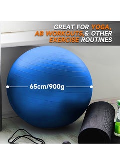 2 Pack 65 & 25cm Exercise Ball with Quick Foot Pump,Anti Burst and Slip Stability Balance Yoga Ball Chair for Pilates Yoga Birthing Pregnancy Gym Workout Training and Physical Therapy(2 Size)(Blue) - pzsku/Z993AE20BF9D364E57B93Z/45/_/1721986951/3d2048b0-4360-4d1b-b5f3-83f466b24797