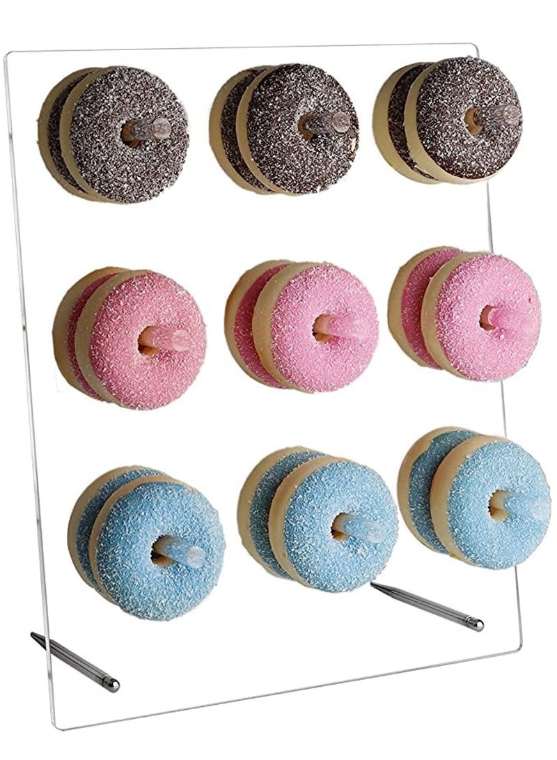 Donut Wall Stand, Acrylic Donut Wall Display Stand On Table, Clear Bagels Holder Doughnut Stand Holder for Baby Showers, Birthday, Holiday Gathering, Sweets Tables, Holds up to 18 Donuts - Image 1