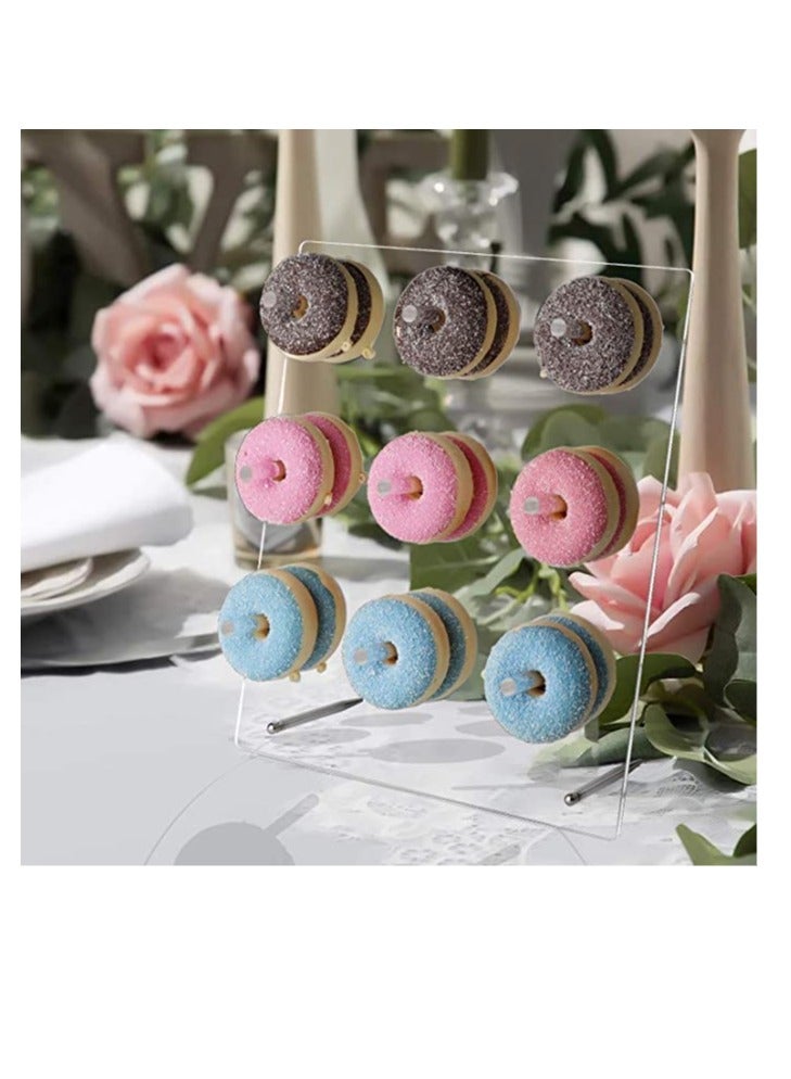Donut Wall Stand, Acrylic Donut Wall Display Stand On Table, Clear Bagels Holder Doughnut Stand Holder for Baby Showers, Birthday, Holiday Gathering, Sweets Tables, Holds up to 18 Donuts - Image 4