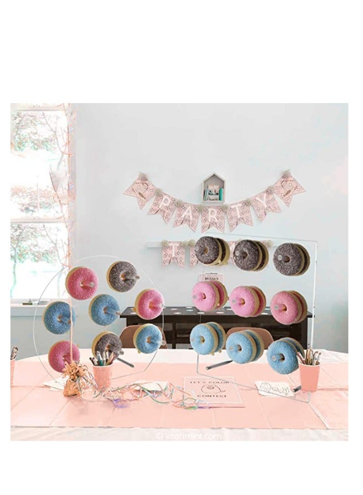 Donut Wall Stand, Acrylic Donut Wall Display Stand On Table, Clear Bagels Holder Doughnut Stand Holder for Baby Showers, Birthday, Holiday Gathering, Sweets Tables, Holds up to 18 Donuts - Image 5