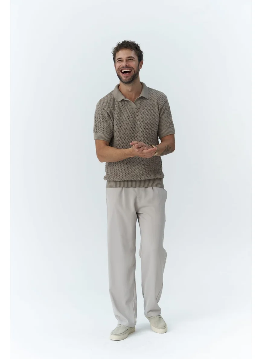 Mai Collection Wells Beige Men's Trousers
