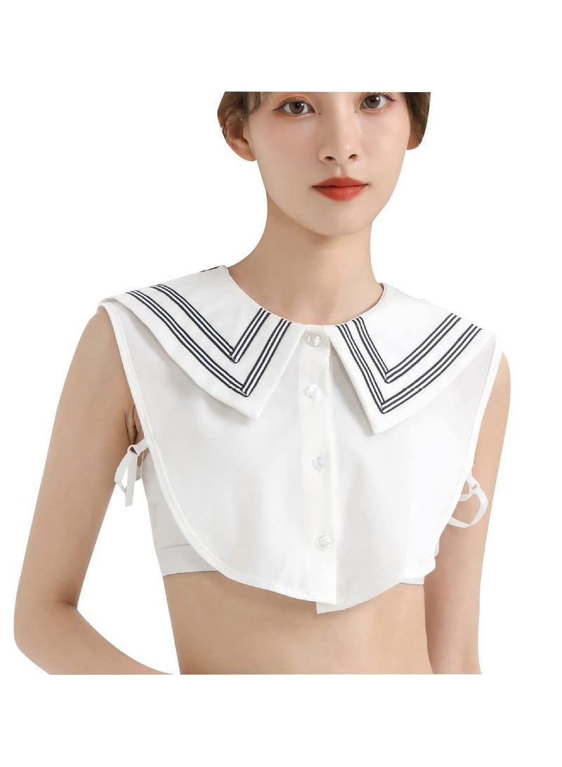 SYOSI Fake Collar Detachable Half Shirt Blouse False Doll Elegant Design College Style Large Decorative for Women Girls - Image 1