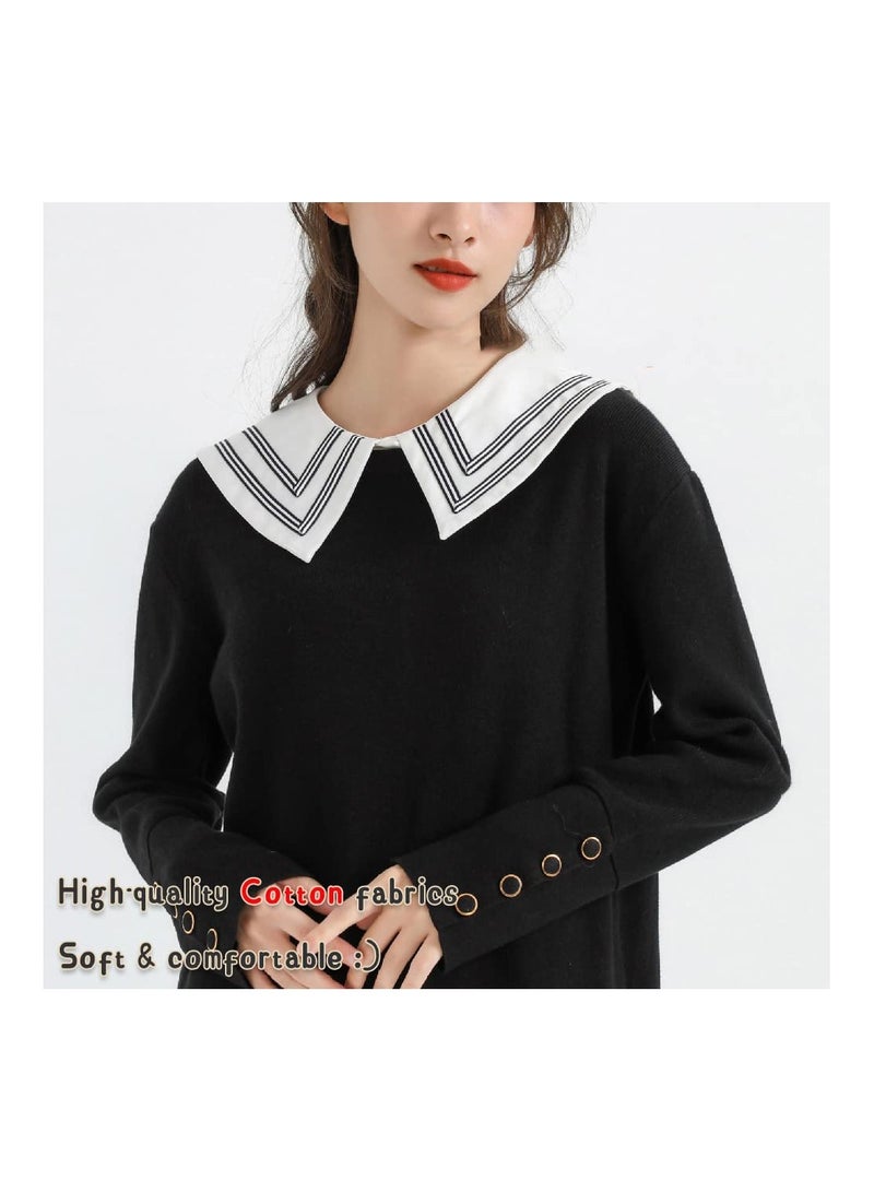 SYOSI Fake Collar Detachable Half Shirt Blouse False Doll Elegant Design College Style Large Decorative for Women Girls - Image 4