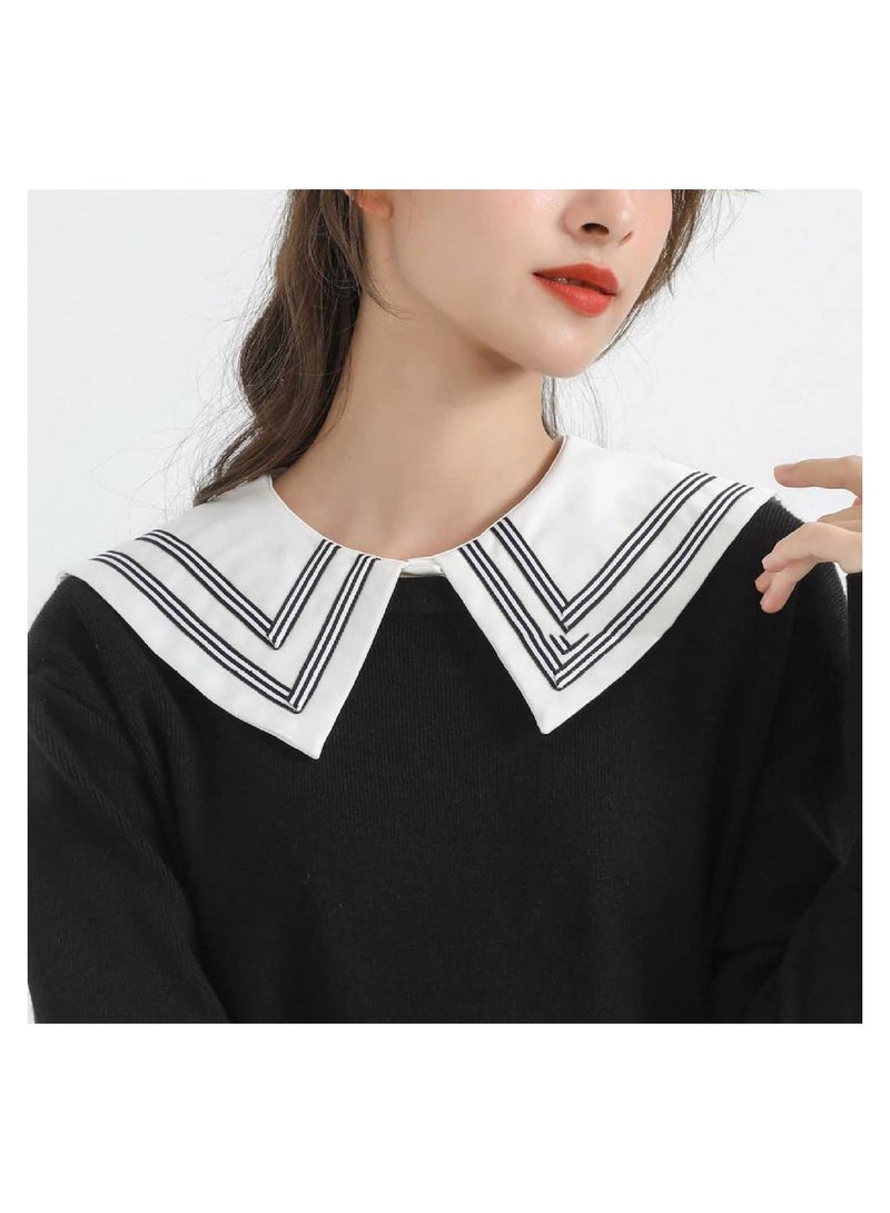 SYOSI Fake Collar Detachable Half Shirt Blouse False Doll Elegant Design College Style Large Decorative for Women Girls - Image 5