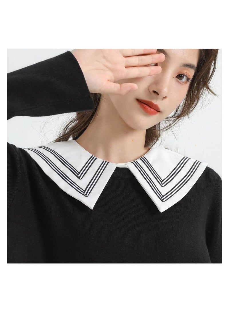 SYOSI Fake Collar Detachable Half Shirt Blouse False Doll Elegant Design College Style Large Decorative for Women Girls - Image 2