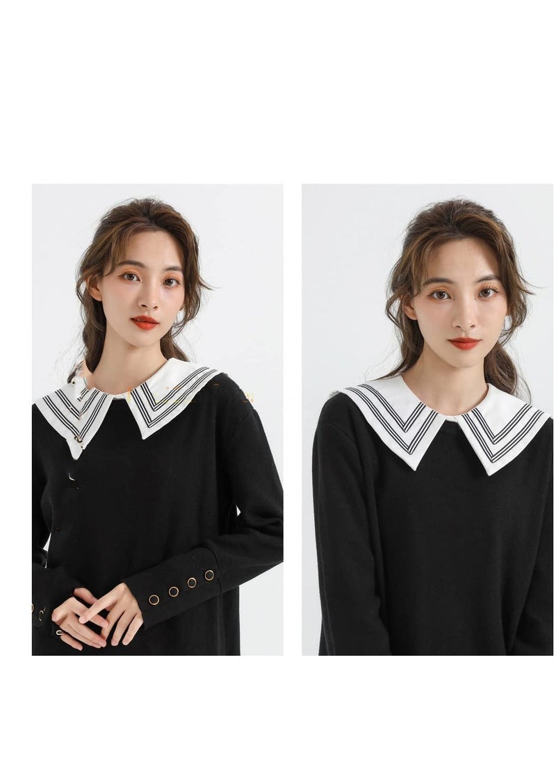 SYOSI Fake Collar Detachable Half Shirt Blouse False Doll Elegant Design College Style Large Decorative for Women Girls - Image 3