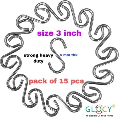 GLOCY Stainless Steel S Hooks Multipurpose Use for Hanging Kitchen ToolsWardrobe SolutionsBathroom AccessoriesPlant containers Holder - Image 5